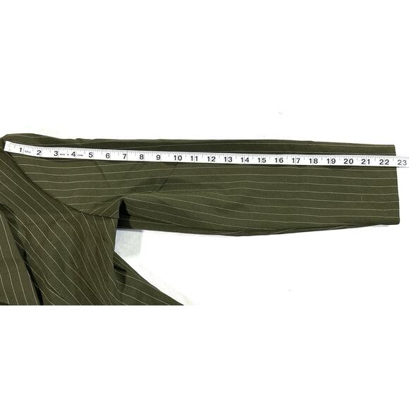 Victoria Ashley New York Olive Pinstripe Double Breasted Blazer Women’s 5/6 - Picture 5 of 9